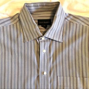 Scott Barber Striped Blue Button Down Size M
